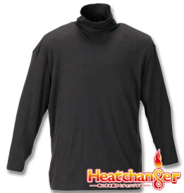 【全品10%OFFクーポン】大きいサイズ メンズ Heatchanger(ヒートチェンジャー) タートルネック長袖Tシャツ ブラック 3L 4L 5L 6L 8L