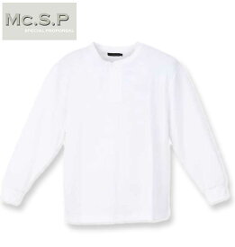 大きいサイズ メンズ Mc.S.P ワッフルヘンリーネック 長袖Tシャツ ホワイト 3L 4L 5L 6L 7L 8L