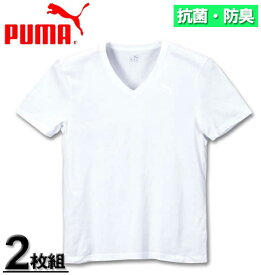 大きいサイズ メンズ PUMA（プーマ） 2P抗菌防臭半袖VTシャツ ホワイト 3L 4L 5L 6L