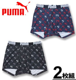 大きいサイズ メンズ PUMA プーマ 2P RENUポリベアモノグラムAOPボクサーパンツ ネイビー×ブラック 3L 4L 5L 6L 7L 8L 送料無料