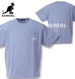 大きいサイズ メンズ KANGOL(カンゴール) ポケット付プリント半袖Tシャツ ブルー 3L 4L 5L 6L 8L 送料無料