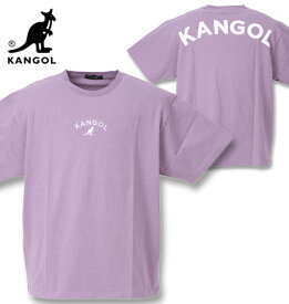 【全品10%OFFクーポン】大きいサイズ メンズ KANGOL(カンゴール) 発泡プリント半袖Tシャツ パープル 3L 4L 5L 6L 8L 送料無料