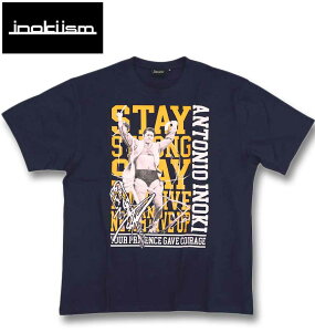 大きいサイズ メンズ INOKI ISM アントニオ猪木 半袖 Tシャツ ネイビー 3L 4L 5L 6L 8L 送料無料