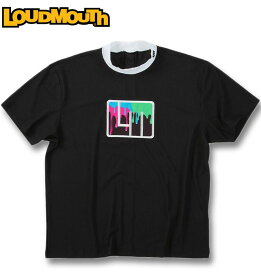 大きいサイズ メンズ LOUDMOUTH モックネック 半袖シャツ ブラック 3L 4L 5L 6L 送料無料