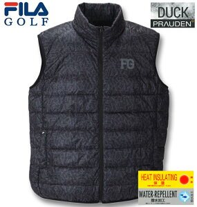 大きいサイズ メンズ FILA GOLF(フィラゴルフ) ライトダウンベスト ブラック 3L 4L 5L 6L 送料無料