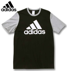 大きいサイズ メンズ adidas アディダス M ESS BL 半袖 Tシャツ ブラック×ミディアムグレーヘザー 4XLT 6XLT 送料無料