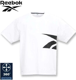 大きいサイズ メンズ Reebok サイドベクターグラフィック 半袖 Tシャツ ホワイト 3L 4L 5L 6L 8L 送料無料