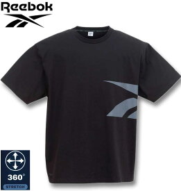 大きいサイズ メンズ Reebok サイドベクターグラフィック 半袖 Tシャツ ブラック 3L 4L 5L 6L 8L 送料無料