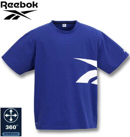 大きいサイズ メンズ Reebok サイドベクターグラフィック 半袖 Tシャツ ブルー 3L 4L 5L 6L 8L 送料無料