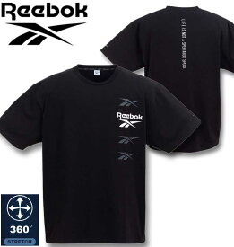 大きいサイズ メンズ Reebok 4ベクターグラフィック 半袖 Tシャツ ブラック 3L 4L 5L 6L 8L 送料無料