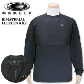 大きいサイズ メンズ OAKLEY オークリー ゴルフ ハーフジップ ストレッチフリースシャツ ブラック系/BIMATERIAL FLEECE XL XXL 送料無料【セール品のため返品交換不可】