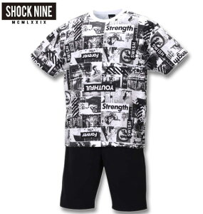 �傫���T�C�Y �����Y SHOCK NINE(�V���b�N�i�C��) ��������T�V���c+�~�j���уn�[�t�p���c �u���b�N×�u���b�N 3L 4L 5L 6L ��������