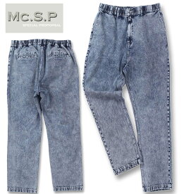 【全品10%OFFクーポン】大きいサイズ メンズ Mc.S.P デニムイージーパンツ ケミカルウォッシュ 3L 4L 5L 6L 7L 8L 9L 10L 送料無料