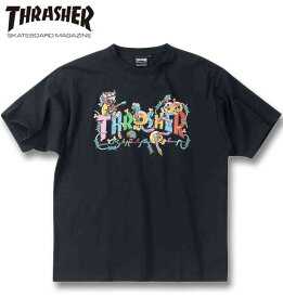 大きいサイズ メンズ THRASHER devil's Music 半袖 Tシャツ ブラック 3L 4L 5L 6L 8L 送料無料