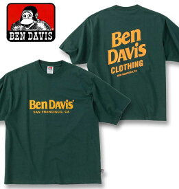 大きいサイズ メンズ BEN DAVIS フロッキーロゴ 半袖 Tシャツ ボトルグリーン 3L 4L 5L 6L 送料無料