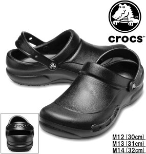 �傫���T�C�Y �����Y CROCS �N���b�N�X �T���_�� (BISTRO WORK CLOG) �u���b�N M12/30cm M13/31cm M14/32cm ��������
