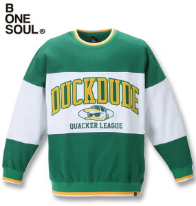 �傫���T�C�Y �����Y b-one-soul(�r�[�����\�E��) DUCK DUDE�ؑփN���[�l�b�N�X�E�F�b�g �O���[�� 3L 4L 5L 6L ��������