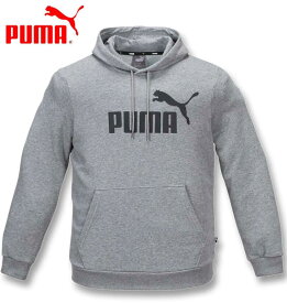 大きいサイズ メンズ PUMA プーマ エッセンシャルビッグロゴプルパーカー ミディアムヘザーグレー 2XL 3XL 4XL 送料無料