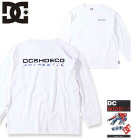大きいサイズ メンズ DCSHOES ディーシーシューズ 23AUTHENTIC OBLIQUE LOGO 長袖Tシャツ ホワイト 3L 4L 5L 6L 送料無料