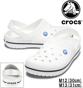 �傫���T�C�Y �����Y crocs �N���b�N�X �T���_�� CROCBAND CLOG �z���C�g M12/30cm M13/31cm ��������