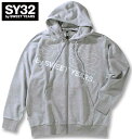 大きいサイズ メンズ SY32 by SWEET YEARS スラッシュビッグロゴ フルジップパーカー グレー 3L 4L 5L 6L 送料無料