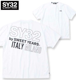 大きいサイズ メンズ SY32 by SWEET YEARS バックスラッシュビッグロゴ 半袖 Tシャツ ホワイト 3L 4L 5L 6L 送料無料