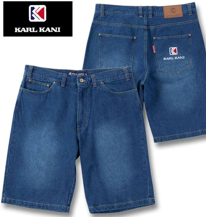 楽天市場】大きいサイズ メンズ KARL KANI デニム ハーフパンツ 