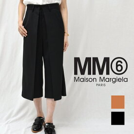 【SALE50】MM6 MAISON MARGIELA(エムエム6 メゾン マルジェラ)S52MU0023 ボタンプリーツ ワイドパンツ 正規品 レディース