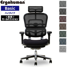 エルゴヒューマン ベーシック ハイタイプ EH-HBM モールドクッション オフィスチェア パソコンチェア デスクチェア Ergohuman Basic リクライニング メッシュ テレワーク 椅子 おしゃれ 送料無料