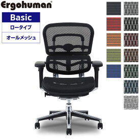 エルゴヒューマン ベーシック ロータイプ EH-LAM メッシュ オフィスチェア パソコンチェア デスクチェア Ergohuman Basic リクライニング テレワーク 椅子 おしゃれ 送料無料