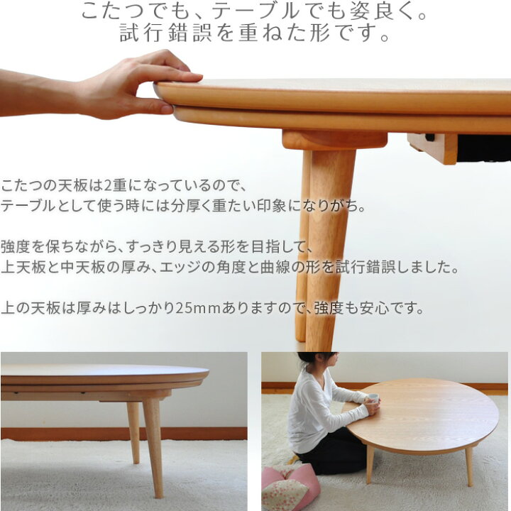 楽天市場】＼期間限定!P5倍／こたつ テーブル 円形 直径80cm souffle 