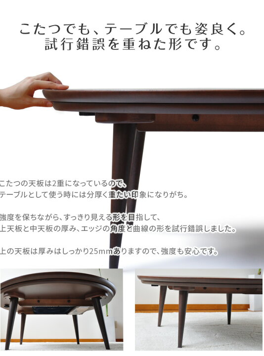 楽天市場】こたつ テーブル 円形 直径90cm souffle ウォールナット 