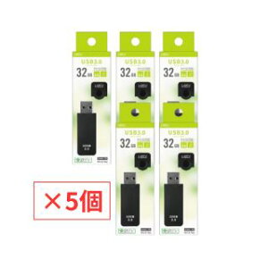 �y5�Z�b�g�z Lazos �L���b�v��USB�t���b�V�������� �u���b�N 32GB L-US32-CPB�@��������