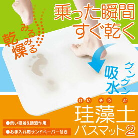 【即日発送】ヒロコーポレーション 珪藻土バスマット 約W60xH39xD0.9cm HBM-001(L)　バスマット 珪藻土