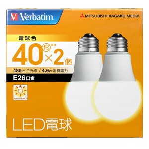 �O�H�P�~�J�����f�B�A LED�d�� �d���F 2�Z�b�g LDA5L-G/V4X2�@Verbatim ��ʓd���` �L�z���^�C�v E26���� 40W�` �ȃG�l ������
