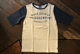 ★GO WEST ゴーウェスト★"BEACH CLEAN UP GOHEMP SUSTAIN LIFE" T-SHIRTS ヘンプ×オーガニックコットンTシャツNATURAL