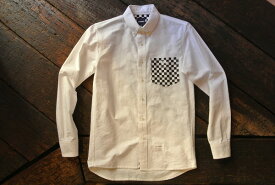 SALE! 30%OFF!!★XLARGE エクストララージ★CHECKERED POCKET B.D SHIRT長袖シャツホワイト