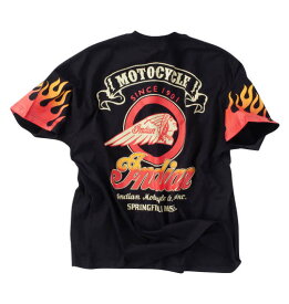 【大きいサイズ】天竺プリント&刺繍半袖Tシャツ INDIAN MOTOCYCLE【3L～8L】