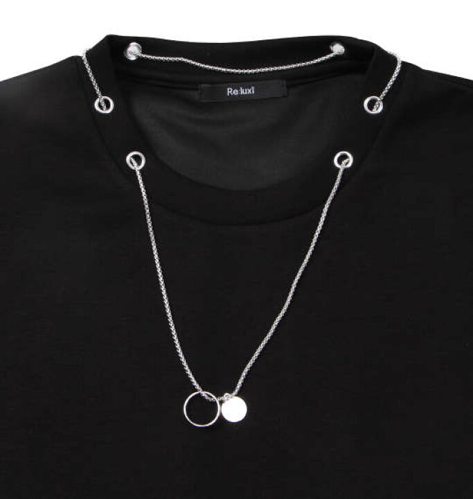 楽天市場】大きい メンズ ポンチネックレス付長袖Tシャツ Re:luxi 3L 