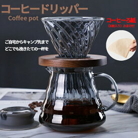 コーヒーポット コーヒードリッパー 500ml 2-4人分 ハンドドリップ 珈琲 coffee カフェ 茶考具 コーヒーサーバー キャンプ 家用 耐熱ガラス 浄水器 やかん 割れない アウトドア使用可能 送料無料
