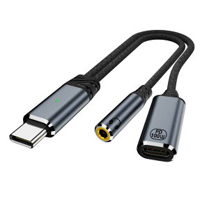 Type-C to 3.5mm / �^�C�vC �C���z���ϊ��P�[�u�� 2in1 ����P�[�u�� �[�d�P�[�u�� PD100W �}���[�d �^�C�vC �C���z���ϊ��A�_�v�^ �i�C������ �P�[�u�� �R���p�N�g �y�� �����^�ѕ֗� Hi-Fi���� DAC��