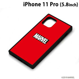 MARVEL iPhone11 Pro (5.8インチ) ガラスハイブリッドケース ロゴ/レッド　PG-DGT19A11MVL【メール便送料無料】