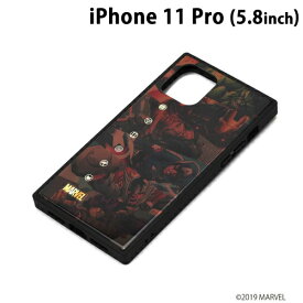 MARVEL iPhone11 Pro (5.8インチ) ガラスハイブリッドケース アベンジャーズ/ブラウン　PG-DGT19A13AVG【メール便送料無料】