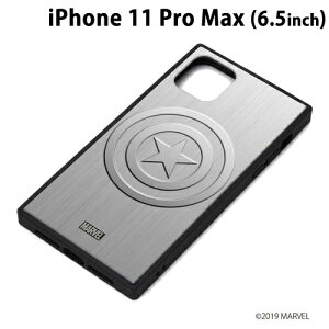 MARVEL iPhone11 Pro Max (6.5�C���`) �K���X�n�C�u���b�h�P�[�X �L���v�e���E�A�����J/�V���o�[�@PG-DGT19C15CTA�y���[���֑��������z