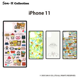 リラックマ iPhone11(6.1インチ)専用 ガラスハイブリッドケース　YY03401/YY03402/YY03403/YY03404【メール便送料無料】