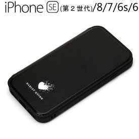 バットマン iPhone SE/8/7/6s/6用 ガラスフリップケース ハーレイ・クイン PG-WGF20M05HLQ【メール便送料無料】