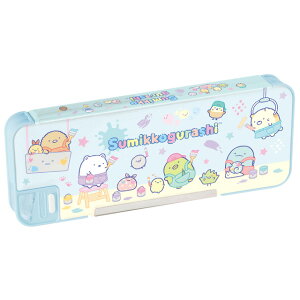 すみっコぐらし グッズ すみっコぐらし ゴーゴースクール・ハッピースクール 2024 おえかきシリーズ ソフトペンケース (筆箱) ブルー PT14102【すみっこぐらし/スミッコグラシ/新学期/新入学/