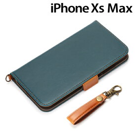 iPhoneXS Max (6.5インチ) 専用 フリップカバー PUレザーダメージ加工 ブルー　PG-18ZFP01BL【メール便送料無料】