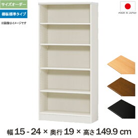 横幅1cm単位でサイズオーダー 横幅15cmから24cm奥行19cm（スリムタイプ）高さ149.9cmの多目的棚 《棚板標準タイプ》 コミック、文庫、CD、DVDの収納