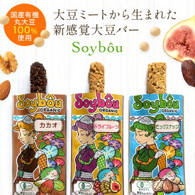 プロテインバー オーガニックSoybôu 20g プロテイン たんぱく質 一本満足バー 置き換え 手軽 ダイエットおやつ 大豆 有機 国産